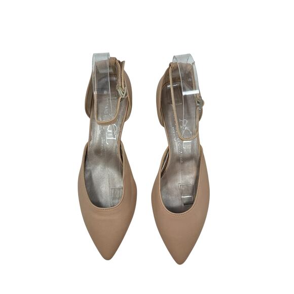 Agl D'Orsay Pumps Leather Low Heels Neutral Beige Size 36.5 US 6.5 - Picture 5 of 15